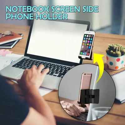 Notebook Screen Side Phone Holder Adjustable Phone Stand Holder eprolo