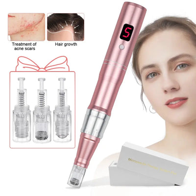 Professional Microneedeling Pen Machine with Cartridge Wireless Microneedling Pen for Derma MTS Pen Beauty Machine Skin Care Kit eprolo